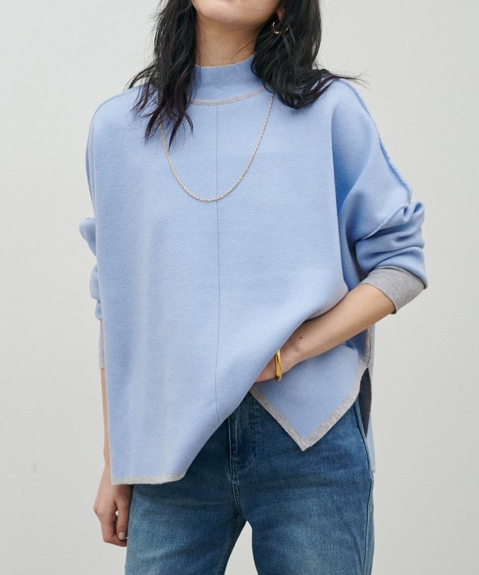 ナイスクラップ NICE CLAUP 【LARUTA】Wフェイス接結リバーシブルニットプルオーバー （IVY） IVY