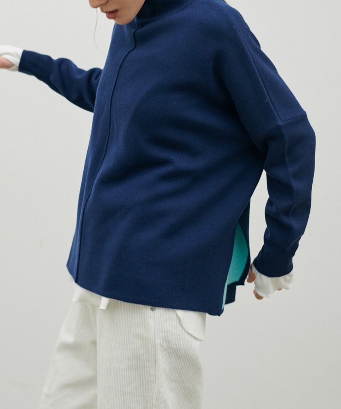 ナイスクラップ NICE CLAUP 【LARUTA】Wフェイス接結リバーシブルニットプルオーバー （IVY） IVY