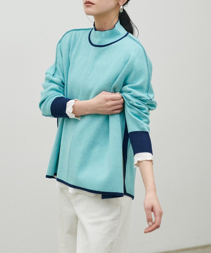 ナイスクラップ NICE CLAUP 【LARUTA】Wフェイス接結リバーシブルニットプルオーバー （IVY） IVY