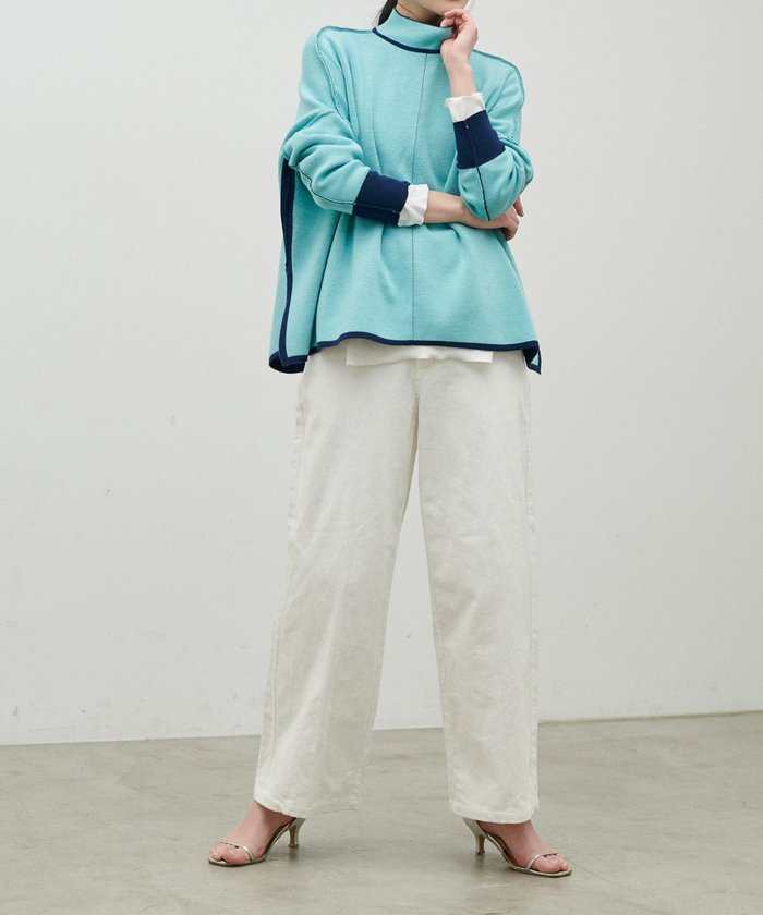 ナイスクラップ NICE CLAUP 【LARUTA】Wフェイス接結リバーシブルニットプルオーバー （IVY） IVY