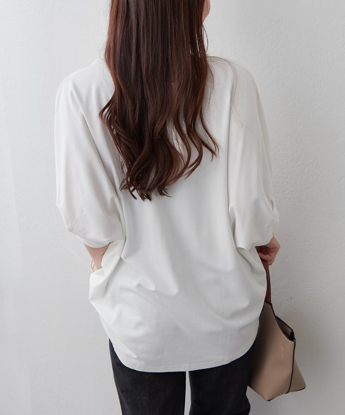 ナイスクラップ NICE CLAUP 《着るだけで完成》アクセサリー付ドルマンTシャツ （OFF） OFF