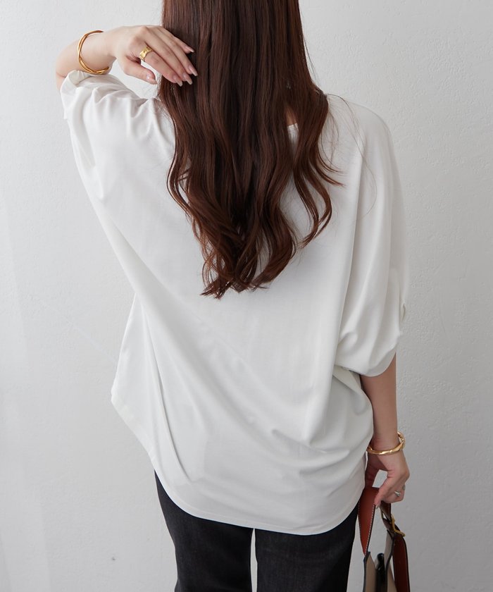 ナイスクラップ NICE CLAUP 《着るだけで完成》アクセサリー付ドルマンTシャツ （OFF） OFF