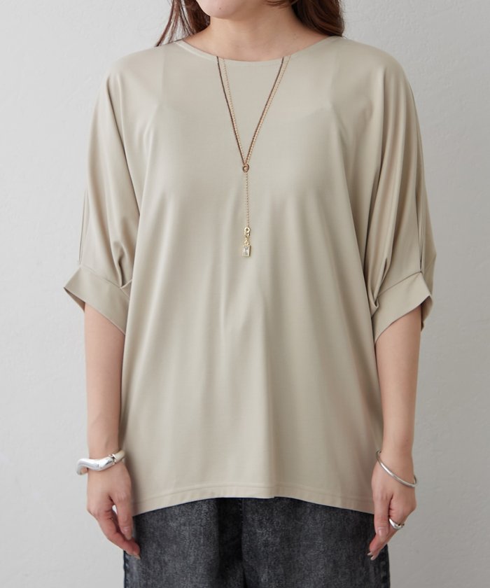 ナイスクラップ NICE CLAUP 《着るだけで完成》アクセサリー付ドルマンTシャツ （OFF） OFF