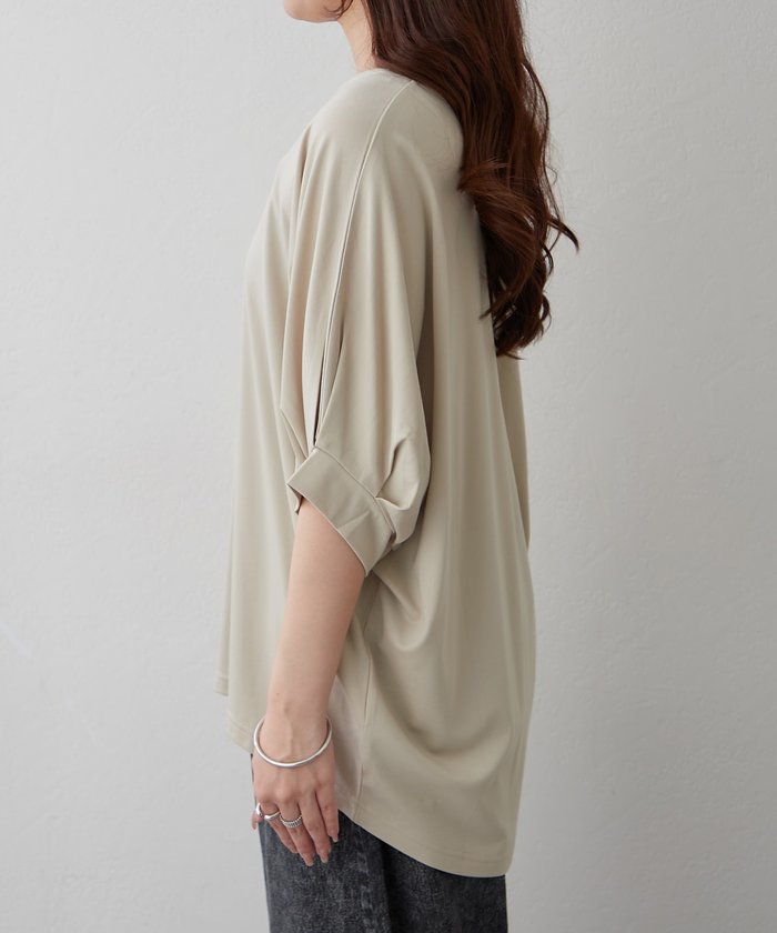 ナイスクラップ NICE CLAUP 《着るだけで完成》アクセサリー付ドルマンTシャツ （OFF） OFF