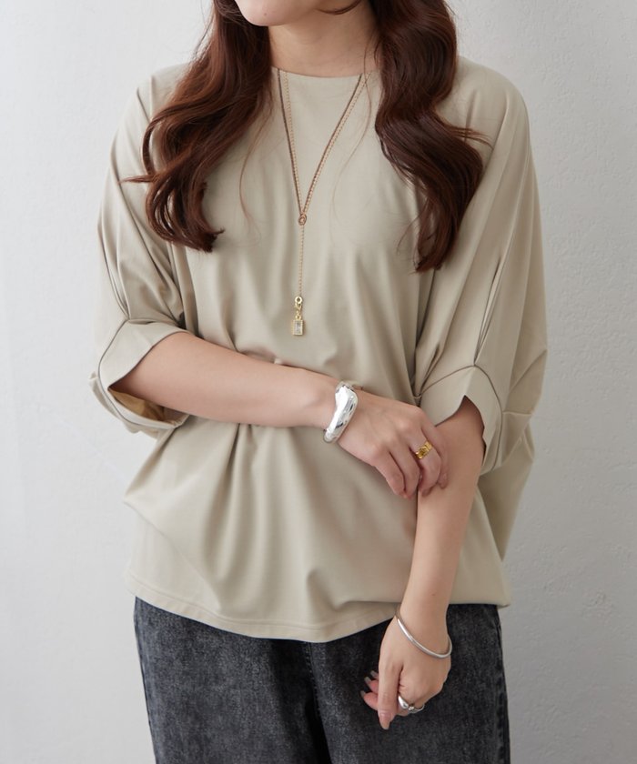 ナイスクラップ NICE CLAUP 《着るだけで完成》アクセサリー付ドルマンTシャツ （OFF） OFF
