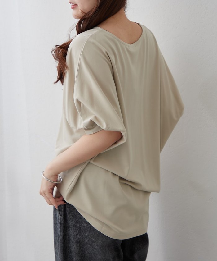 ナイスクラップ NICE CLAUP 《着るだけで完成》アクセサリー付ドルマンTシャツ （OFF） OFF