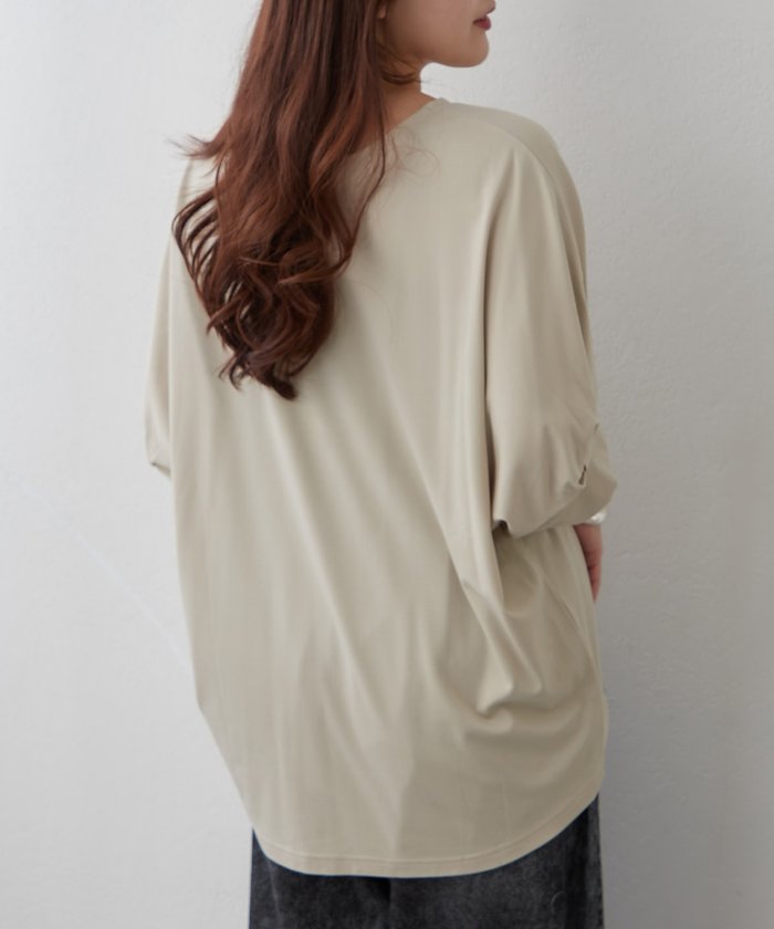 ナイスクラップ NICE CLAUP 《着るだけで完成》アクセサリー付ドルマンTシャツ （OFF） OFF