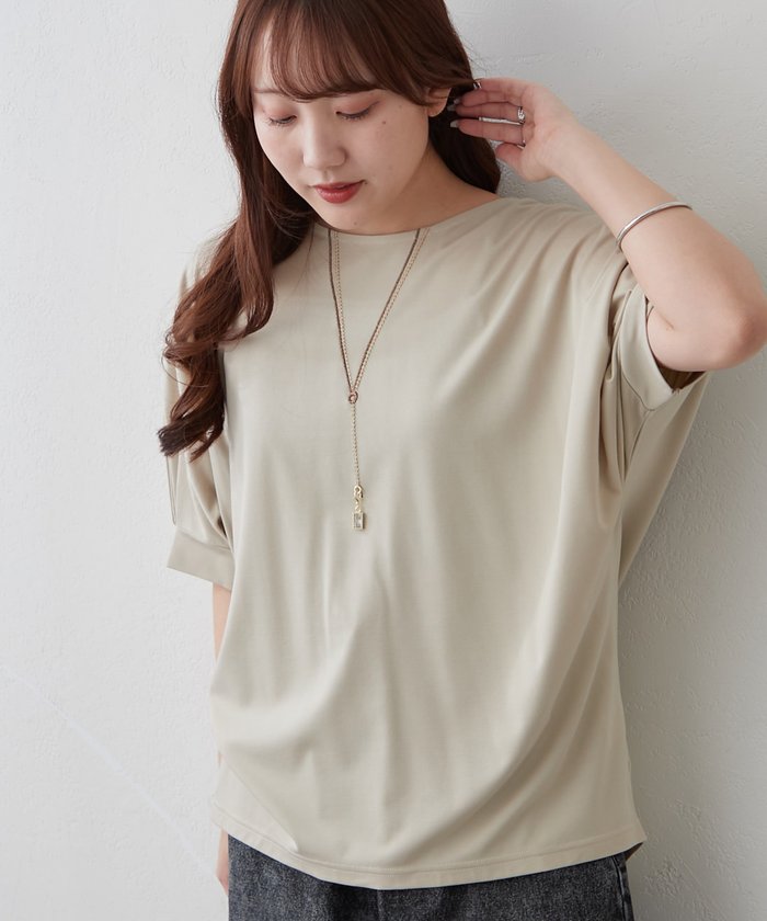 ナイスクラップ NICE CLAUP 《着るだけで完成》アクセサリー付ドルマンTシャツ （GBE） GBE
