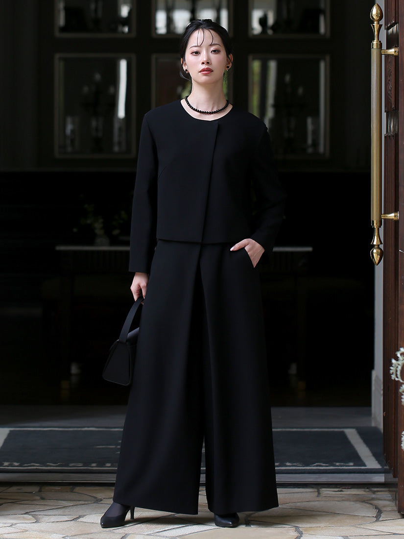 ニナ グレース NINA GRACE 【大地真央さん ドラマ着用】 ブラックフォーマル・喪服・礼服/大きいサイズ/ジャケット/パンツ/スーツ/洗える （ブラック（BK）） ブラック（BK）