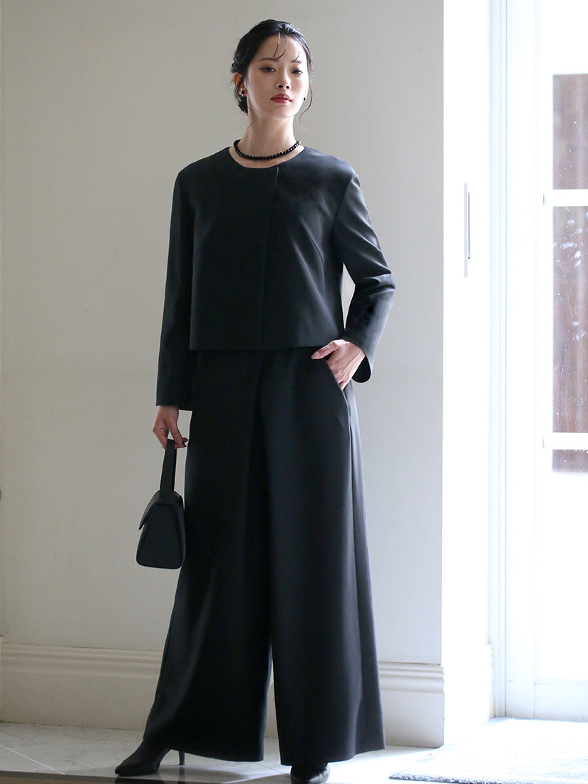ニナ グレース NINA GRACE 【大地真央さん ドラマ着用】 ブラックフォーマル・喪服・礼服/大きいサイズ/ジャケット/パンツ/スーツ/洗える （ブラック（BK）） ブラック（BK）