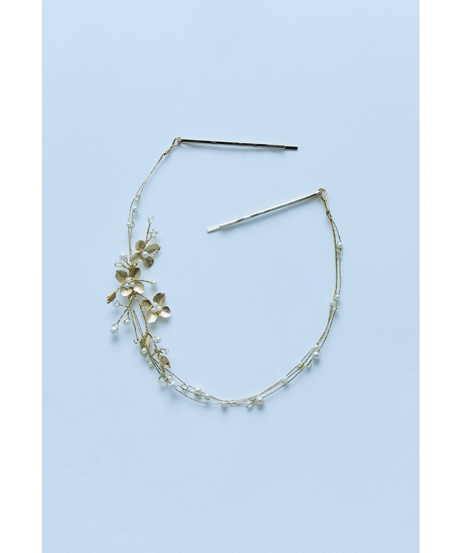 ニアナ niana メタルフラワーパールヘッドドレス ヘアアクセサリー ヘアピン 結婚式 二次会 成人式 同窓会 お呼ばれ オケージョン ウェディング （ゴールド） ゴールド