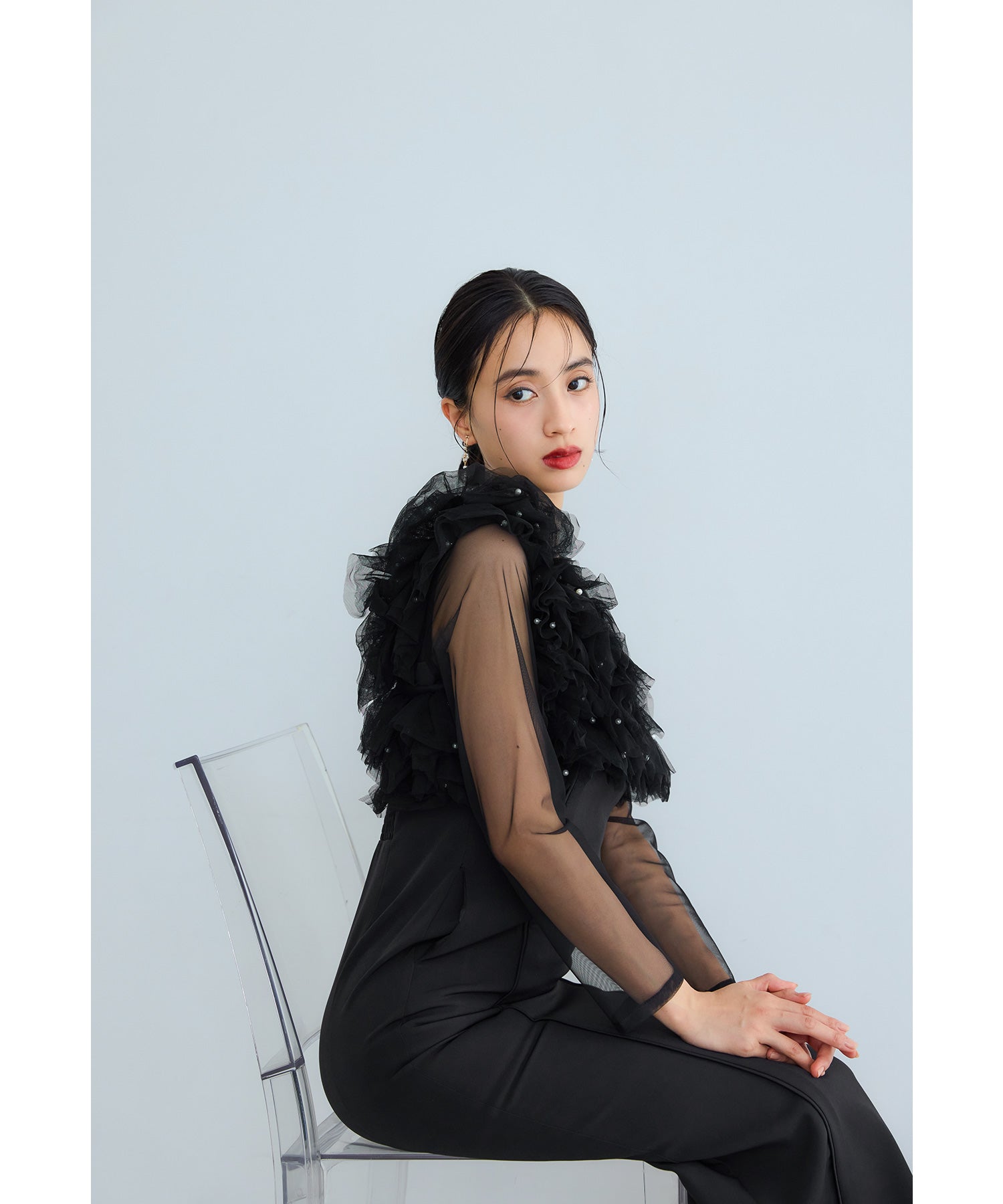 ニアナ niana パールビスチェドレス 2点セット チュール フリル 結婚式 二次会 同窓会 成人式 お呼ばれワンピース パーティードレス オケージョンドレス （ブラック） ブラック