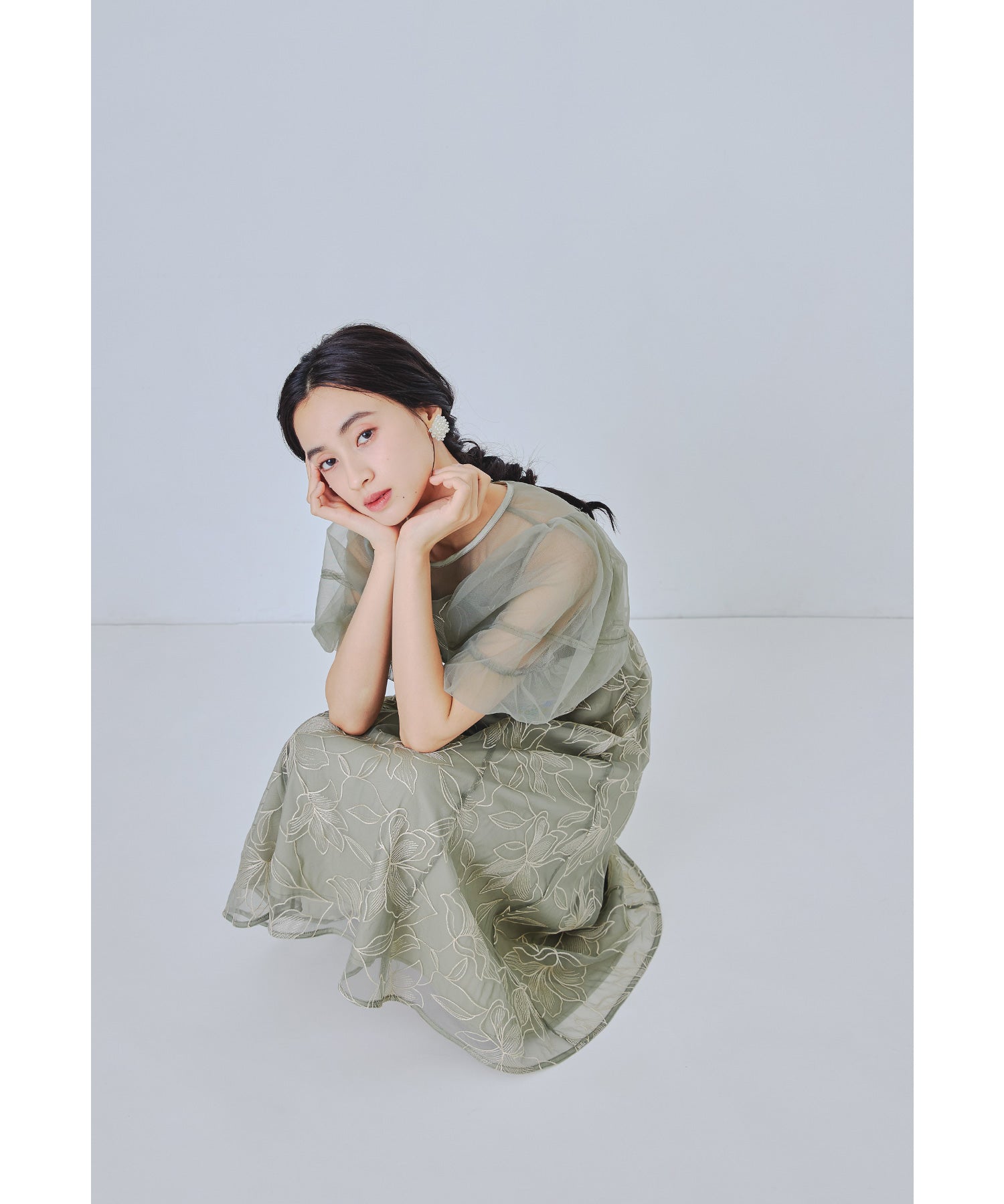 ニアナ niana リリーパターンレースドレス 結婚式 成人式 二次会 同窓会 パーティードレス オケージョンドレス お呼ばれワンピース （グリーン） グリーン