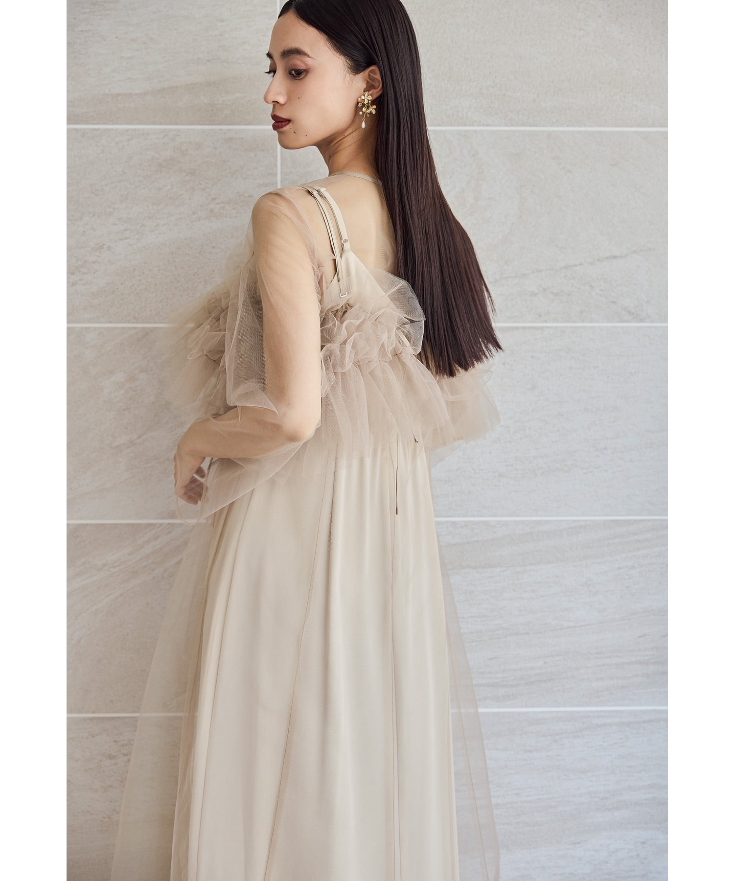 ニアナ niana マルチウェイボリュームチュールドレス 3点セット パーティードレス オケージョンドレス 結婚式 二次会 同窓会 成人式 お呼ばれワンピース （ベージュ） ベージュ