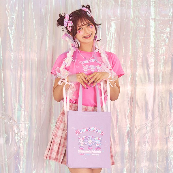 メゾピアノ mezzo piano 【しなこちゃん×ミミポポ】トートバッグ （ラベンダー） ラベンダー
