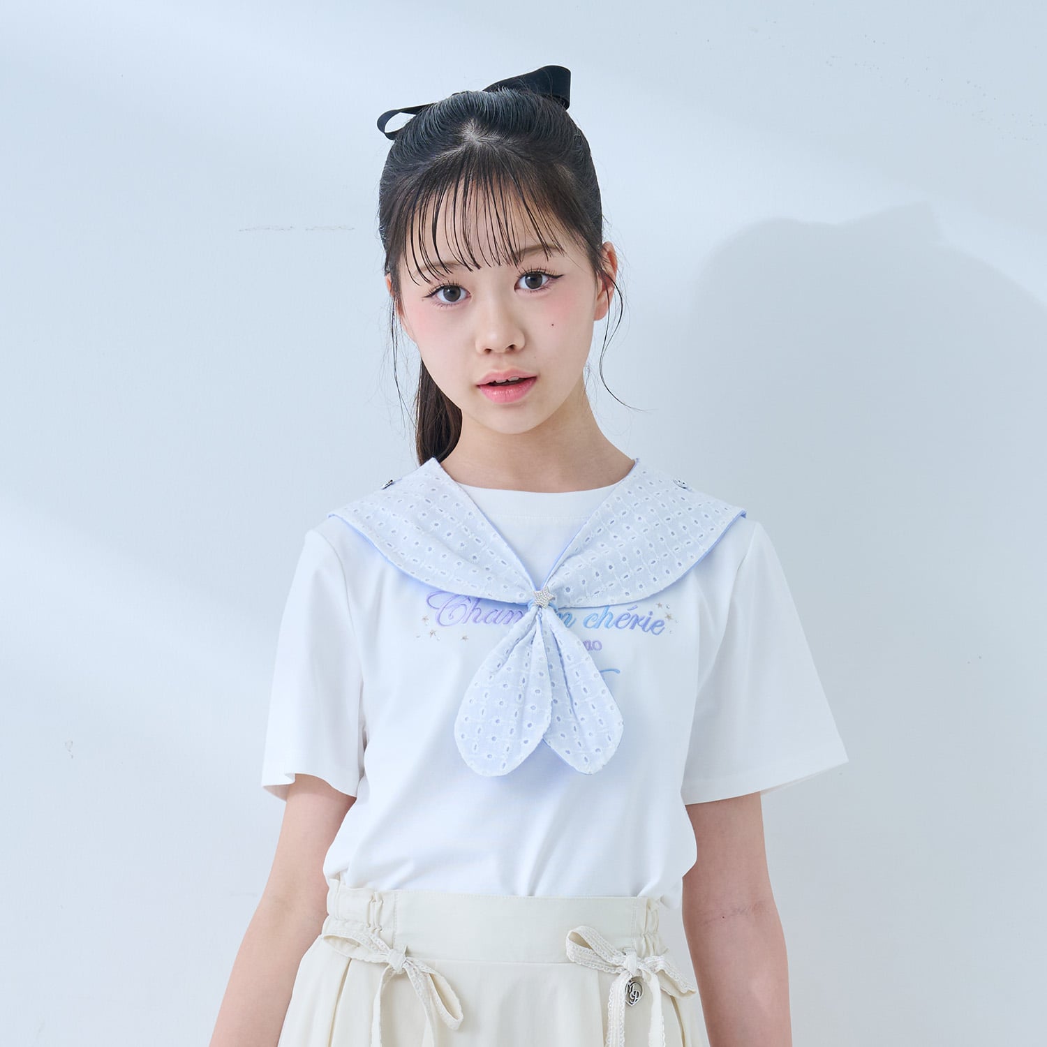 メゾピアノジュニア mezzo piano junior 【接触冷感】3WAYセーラーTシャツ （オフ ホワイト） オフ ホワイト