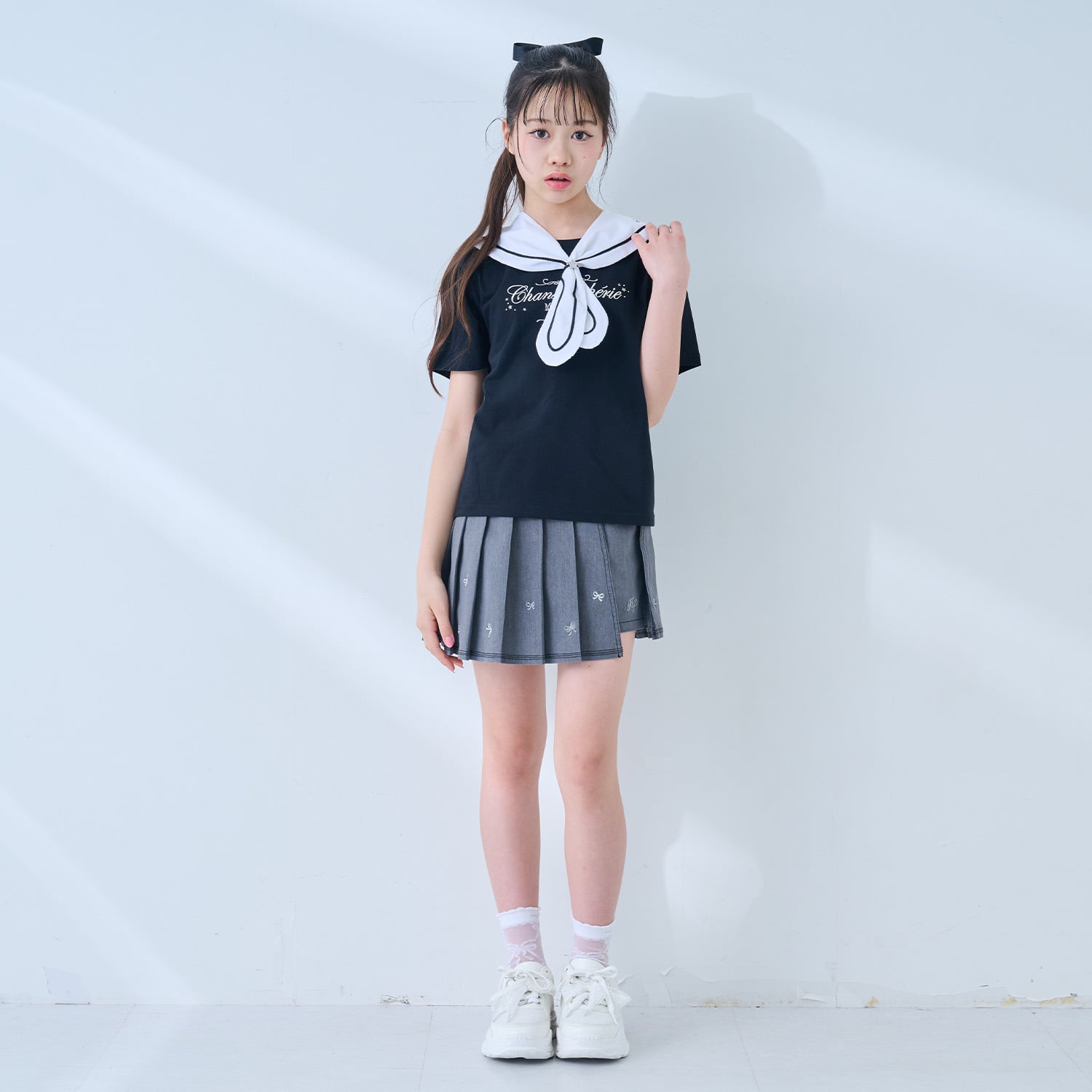 メゾピアノジュニア mezzo piano junior 【接触冷感】3WAYセーラーTシャツ （オフ ホワイト） オフ ホワイト