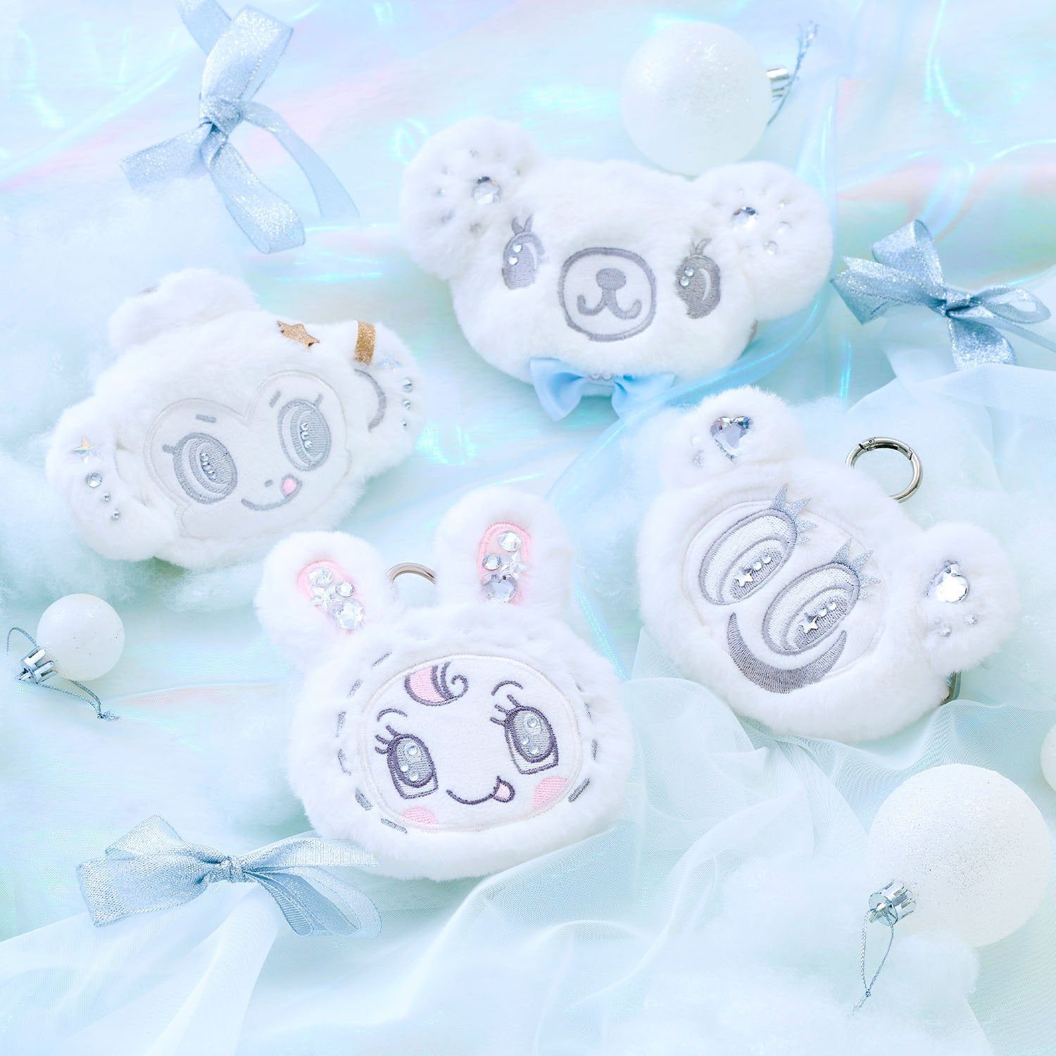 ポンポネットジュニア pom ponette junior ホワイトミントくん ふわきらポーチ （サックス） サックス