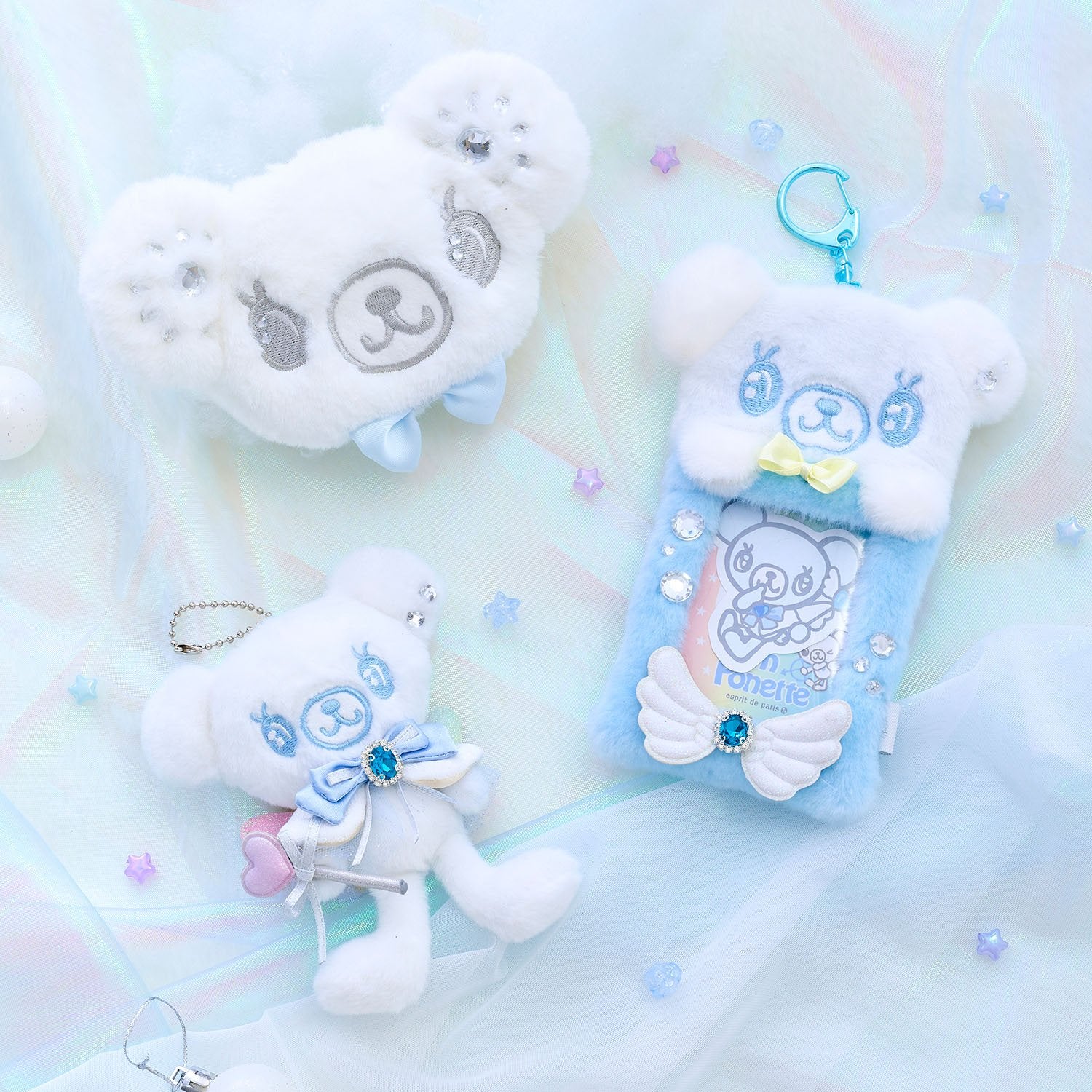 ポンポネットジュニア pom ponette junior ホワイトミントくん ふわきらポーチ （サックス） サックス