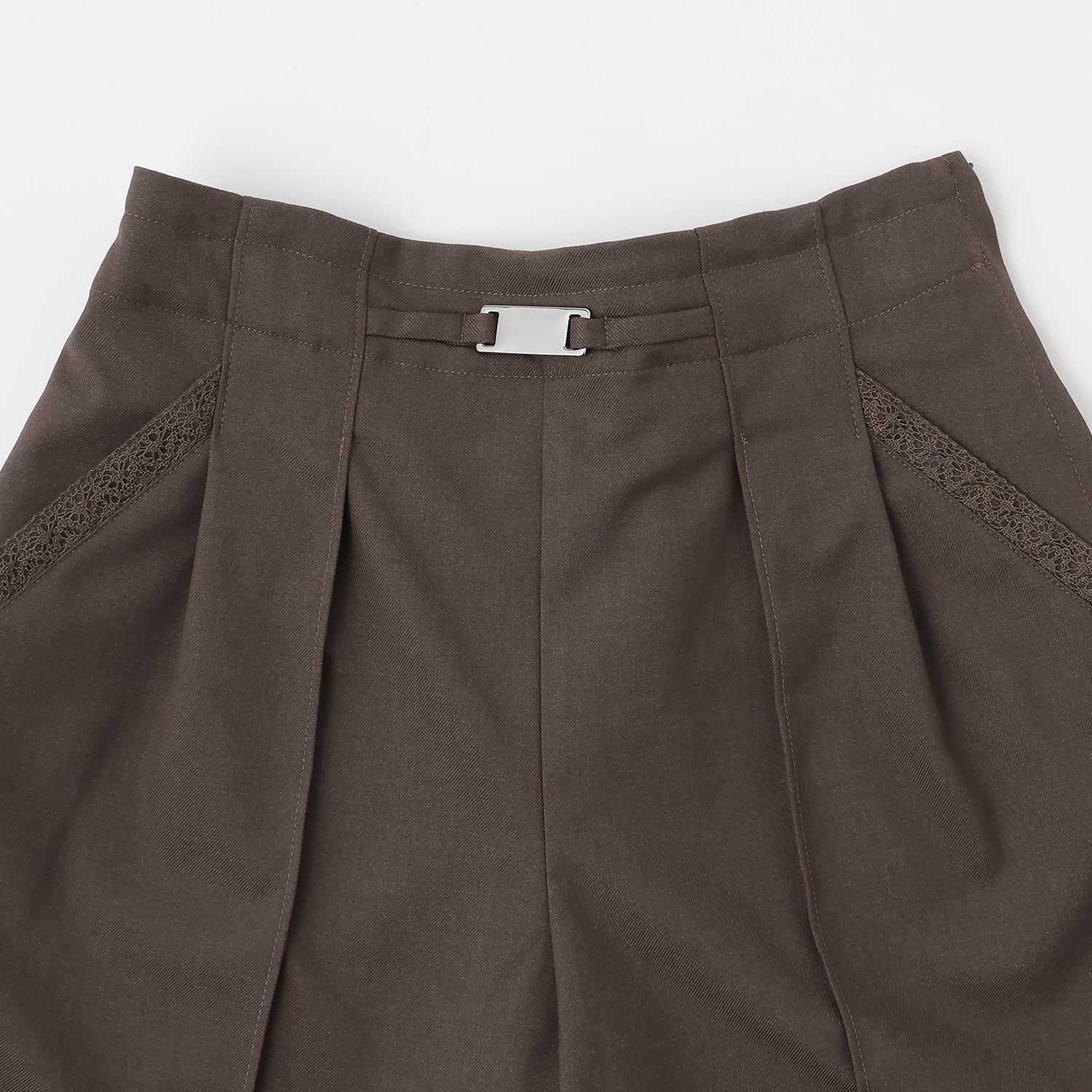 ポンポネットジュニア pom ponette junior 【130cmあり】レースポケットショートパンツ （茶） 茶