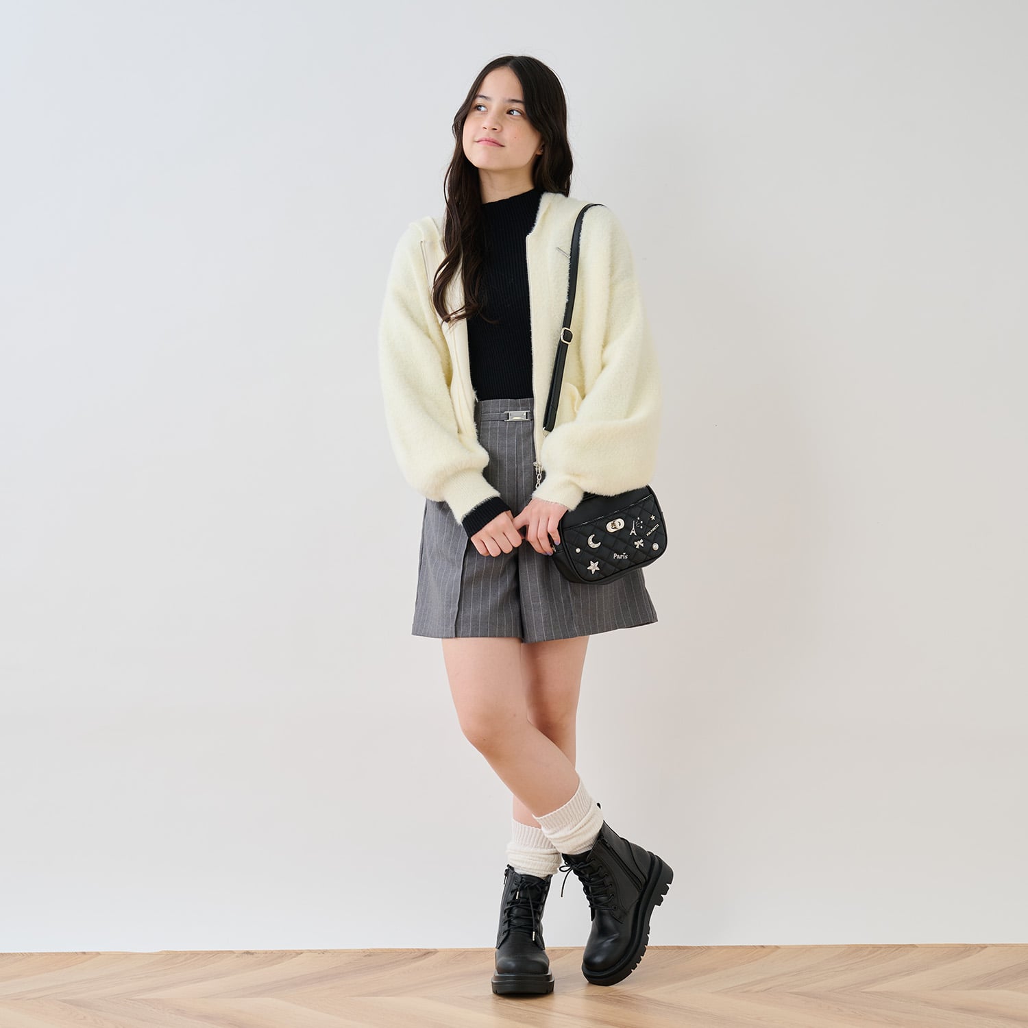 ポンポネットジュニア pom ponette junior 【130cmあり】レースポケットショートパンツ （茶） 茶