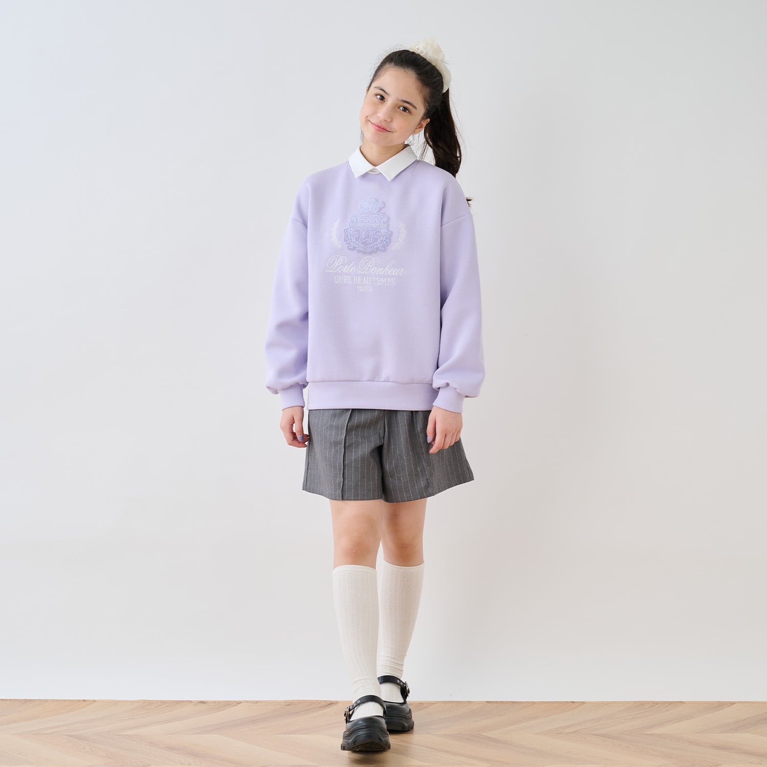 ポンポネットジュニア pom ponette junior 【130cmあり】レースポケットショートパンツ （茶） 茶