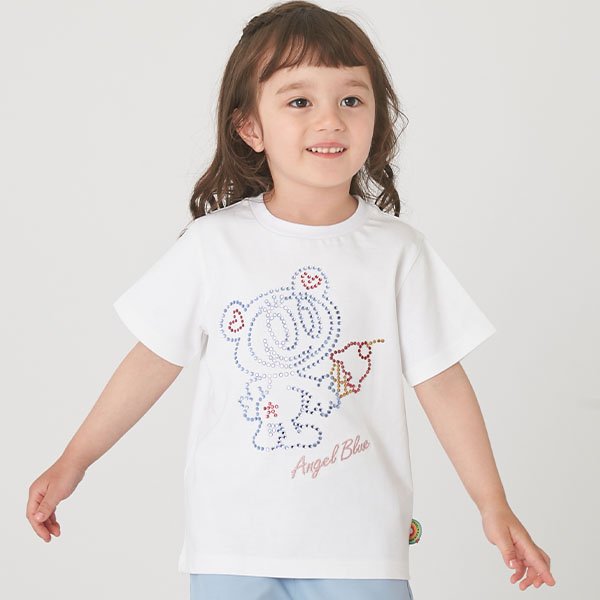 ポンポネットジュニア pom ponette junior ナカムラくんキラキラストーンTシャツ【100㎝】 （白） 白