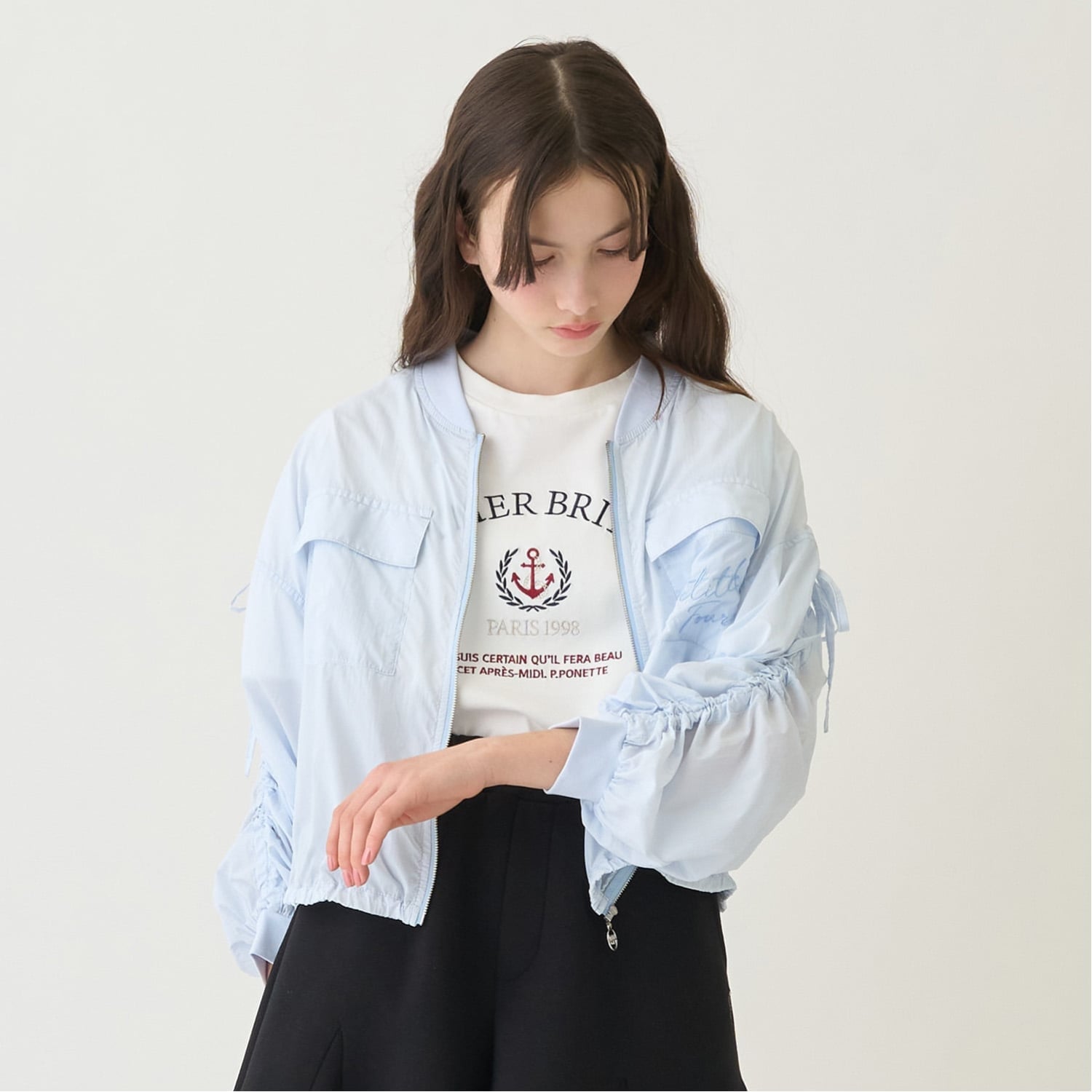 ポンポネットジュニア pom ponette junior 【UVカット】シアージップブルゾン （黒） 黒