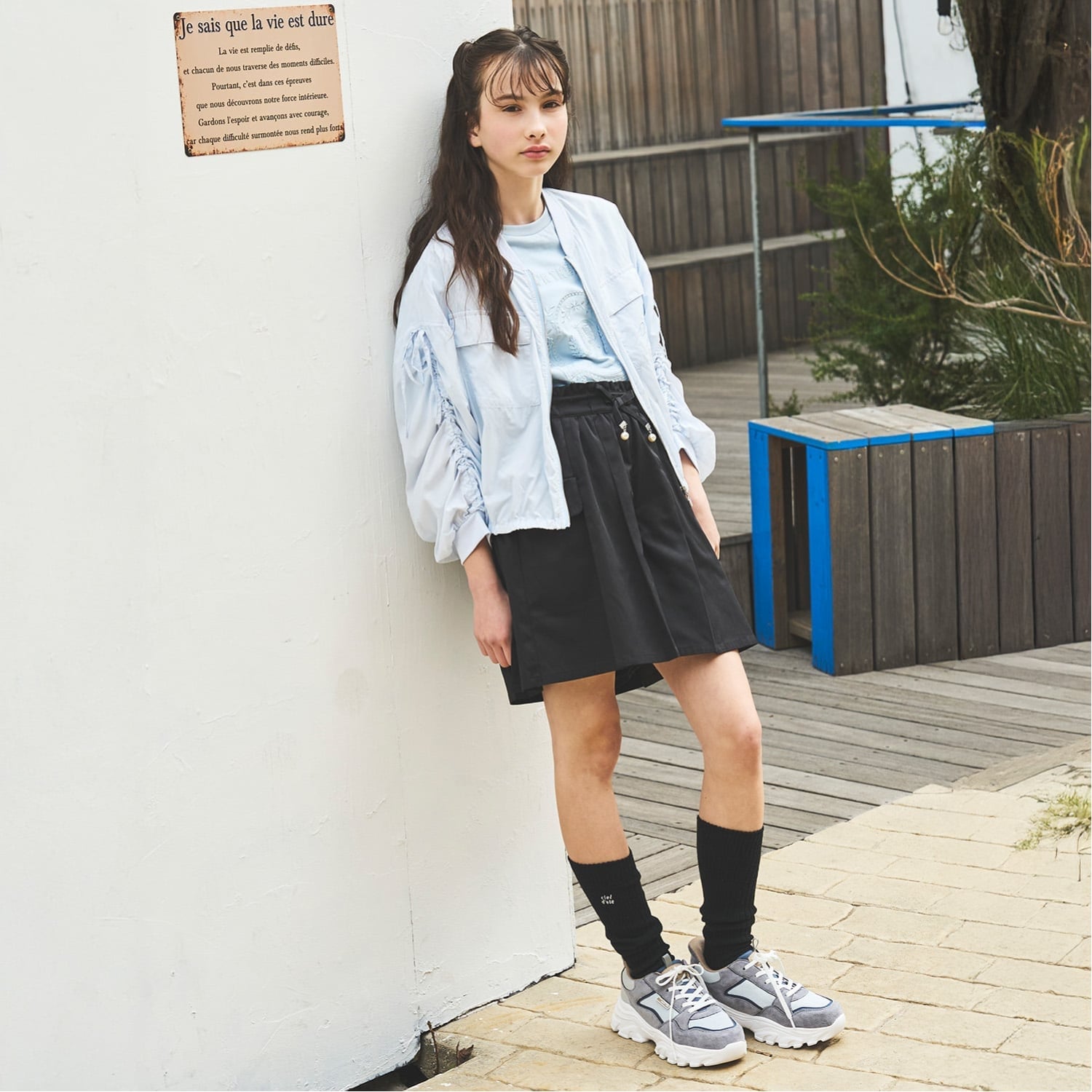 ポンポネットジュニア pom ponette junior 【UVカット】シアージップブルゾン （黒） 黒