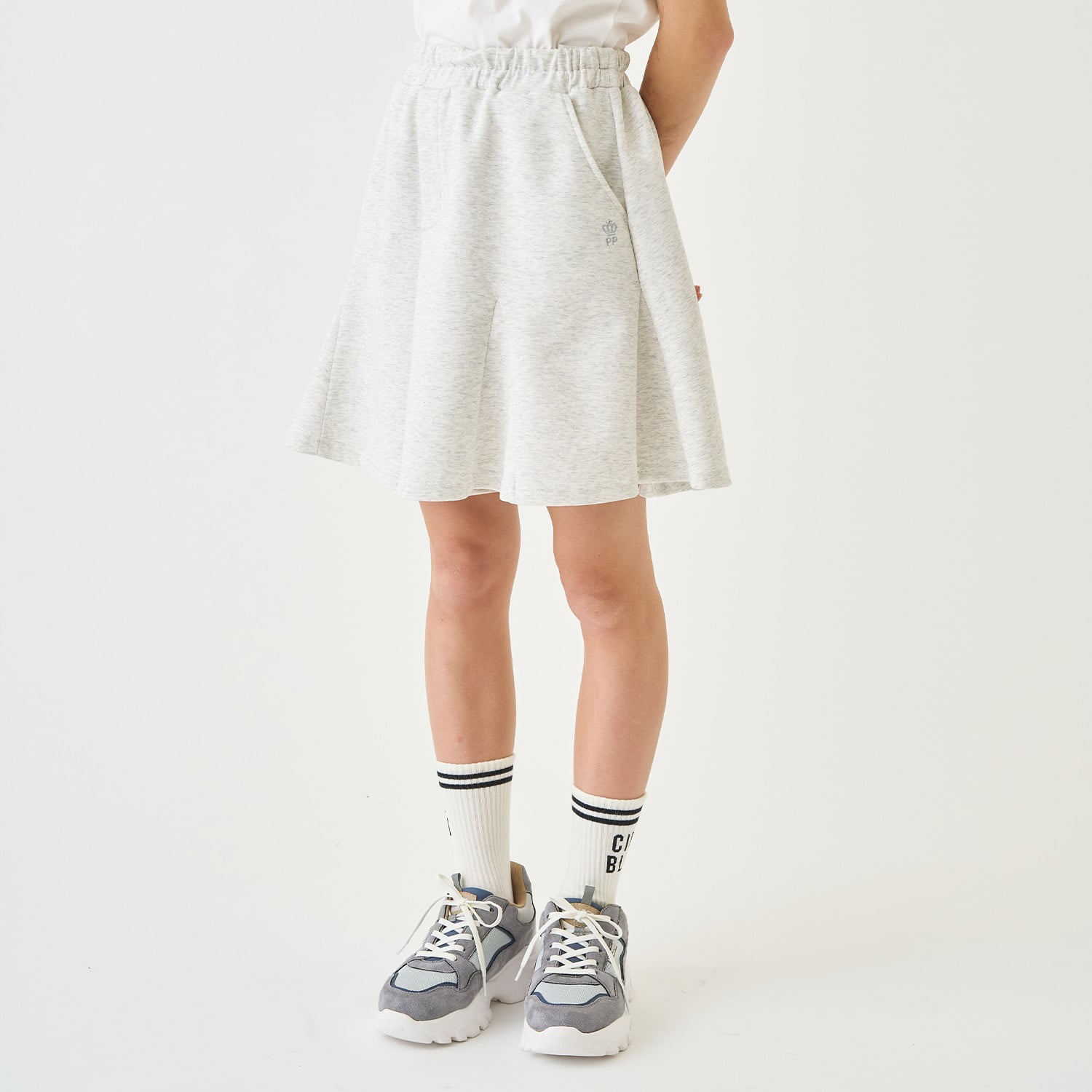 ポンポネットジュニア pom ponette junior ライン入りリブクルーソックス （黒） 黒