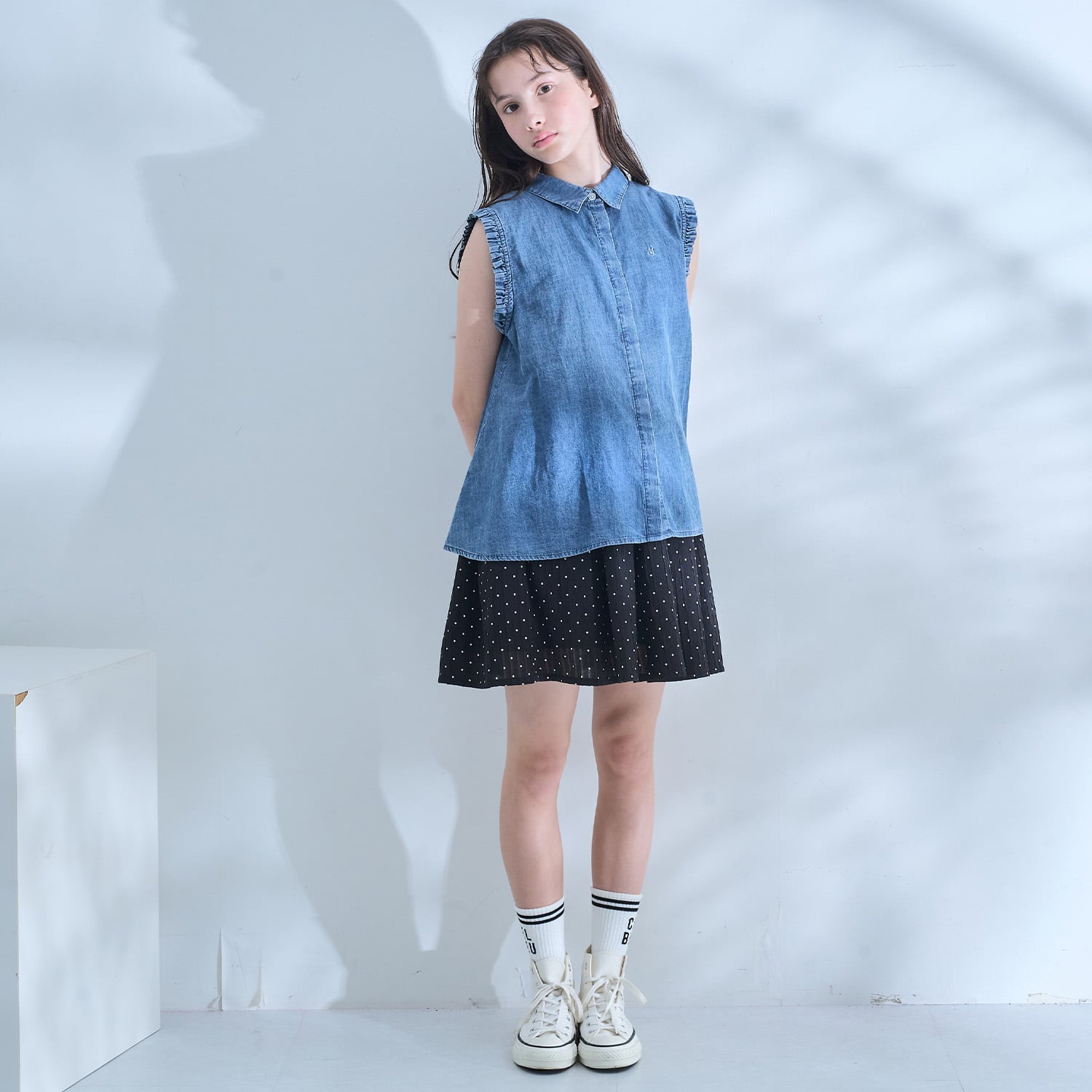 ポンポネットジュニア pom ponette junior ライン入りリブクルーソックス （黒） 黒