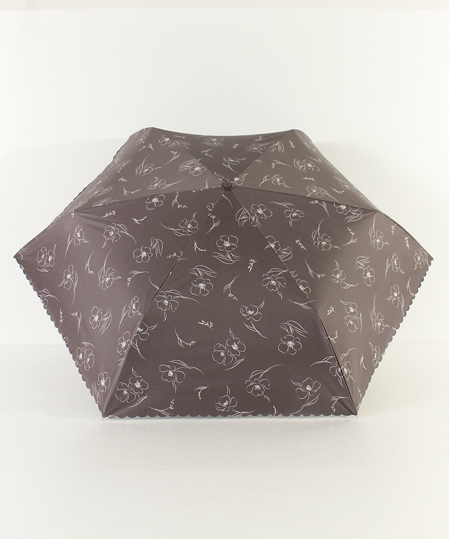 オールウェイグッドタイムニューベーシックストア ALWAYS GOOD TIME NEW BASIC STORE 【一級遮光・晴雨兼用】UV折たたみ傘/日傘 リリカ （チャコールグレー） チャコールグレー