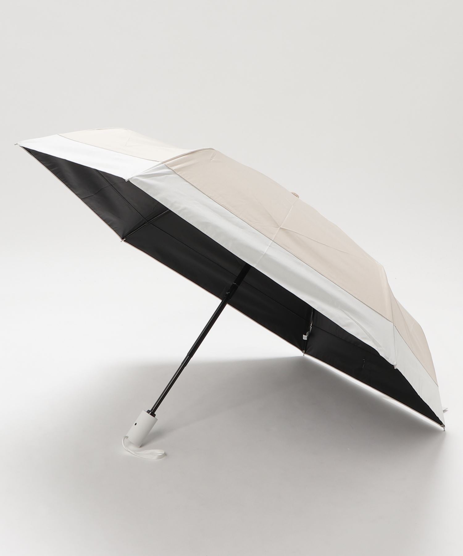 オールウェイグッドタイムニューベーシックストア ALWAYS GOOD TIME NEW BASIC STORE 【晴雨兼用/自動開閉】UV自動開閉安全ストッパー式折たたみ傘/日傘 バイカラー （ミルクティ） ミルクティ