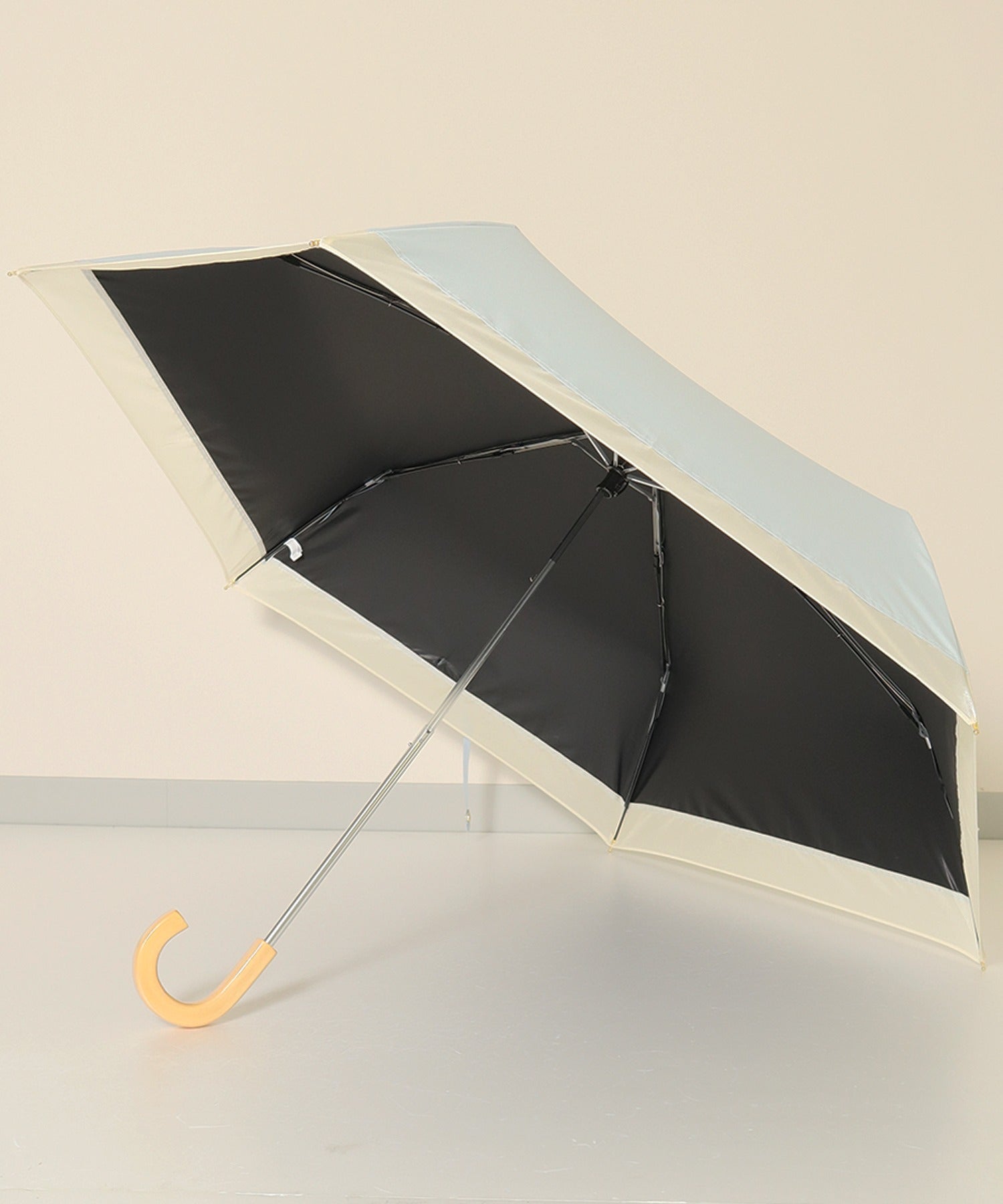 オールウェイグッドタイムニューベーシックストア ALWAYS GOOD TIME NEW BASIC STORE 【一級遮光・晴雨兼用】UV折たたみ傘/日傘 オーガンジーバイカラー （サックス） サックス