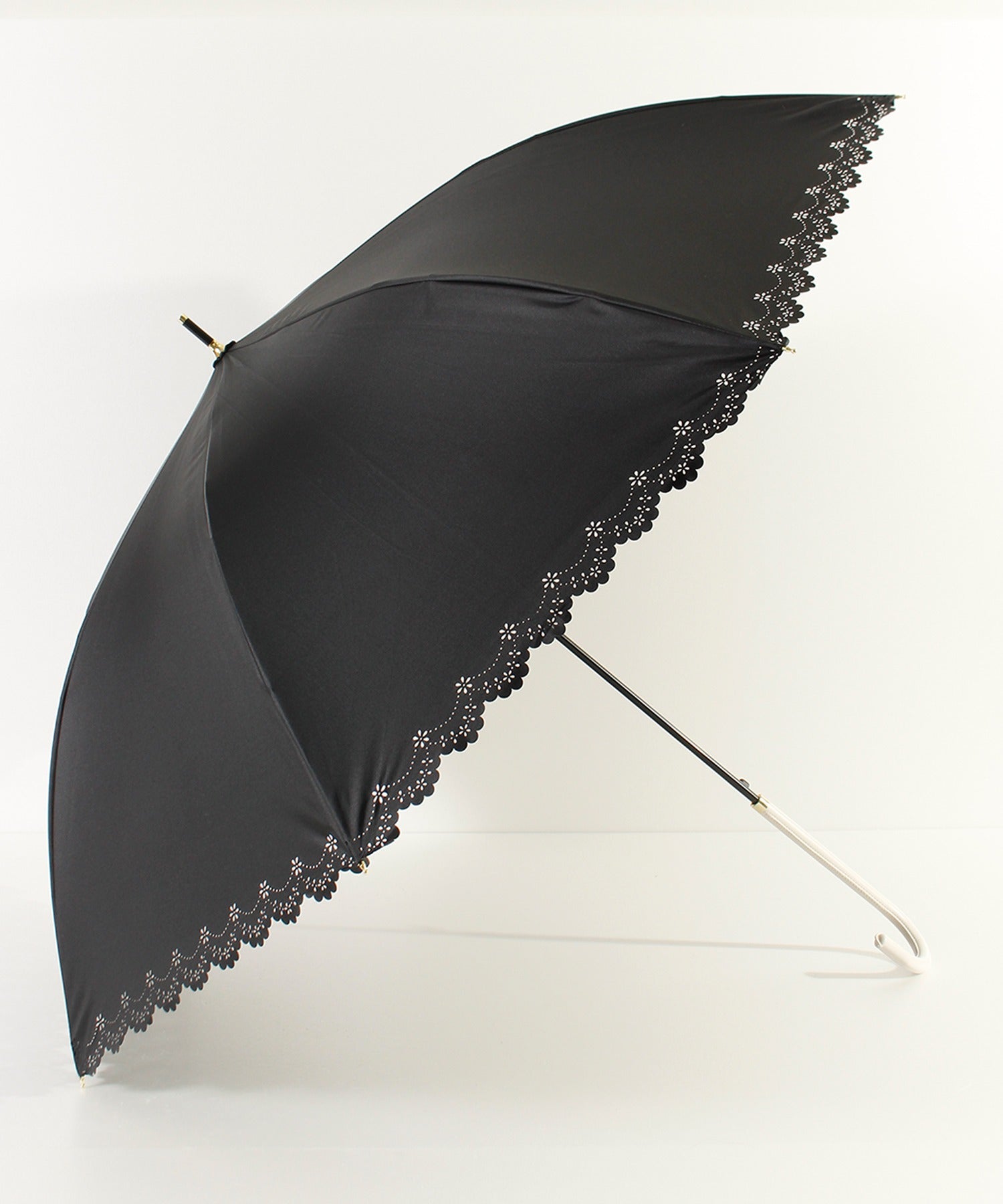 オールウェイグッドタイムニューベーシックストア ALWAYS GOOD TIME NEW BASIC STORE 【一級遮光・晴雨兼用】UV日傘/PARASOL/パラソル フラワーヒートカット （ブラック） ブラック