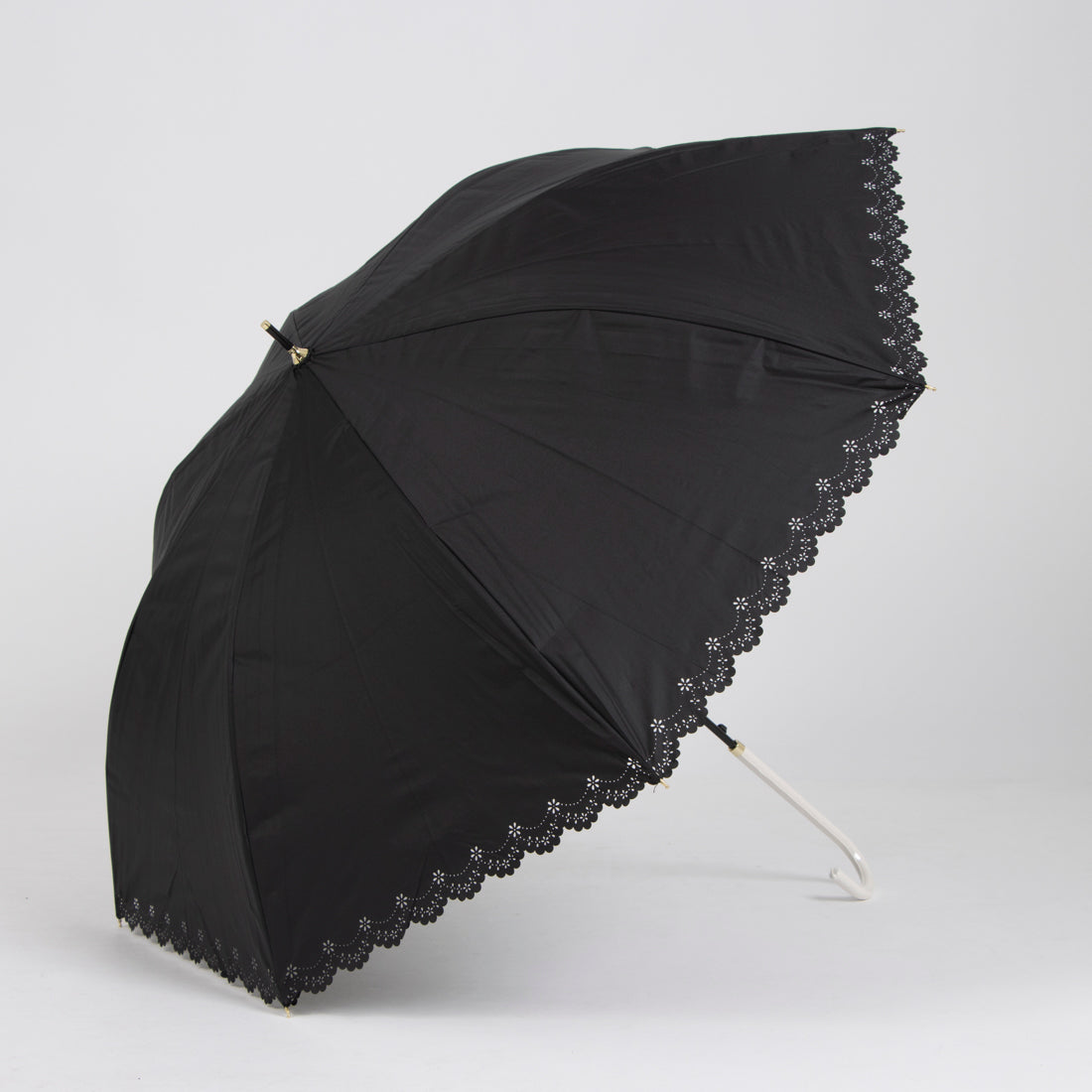 オールウェイグッドタイムニューベーシックストア ALWAYS GOOD TIME NEW BASIC STORE 【一級遮光・晴雨兼用】UV日傘/PARASOL/パラソル フラワーヒートカット （ブラック） ブラック