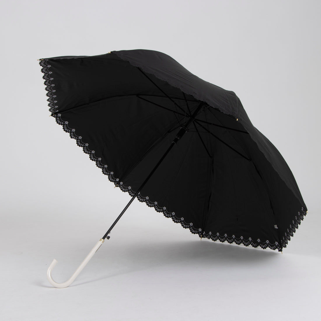 オールウェイグッドタイムニューベーシックストア ALWAYS GOOD TIME NEW BASIC STORE 【一級遮光・晴雨兼用】UV日傘/PARASOL/パラソル フラワーヒートカット （ブラック） ブラック