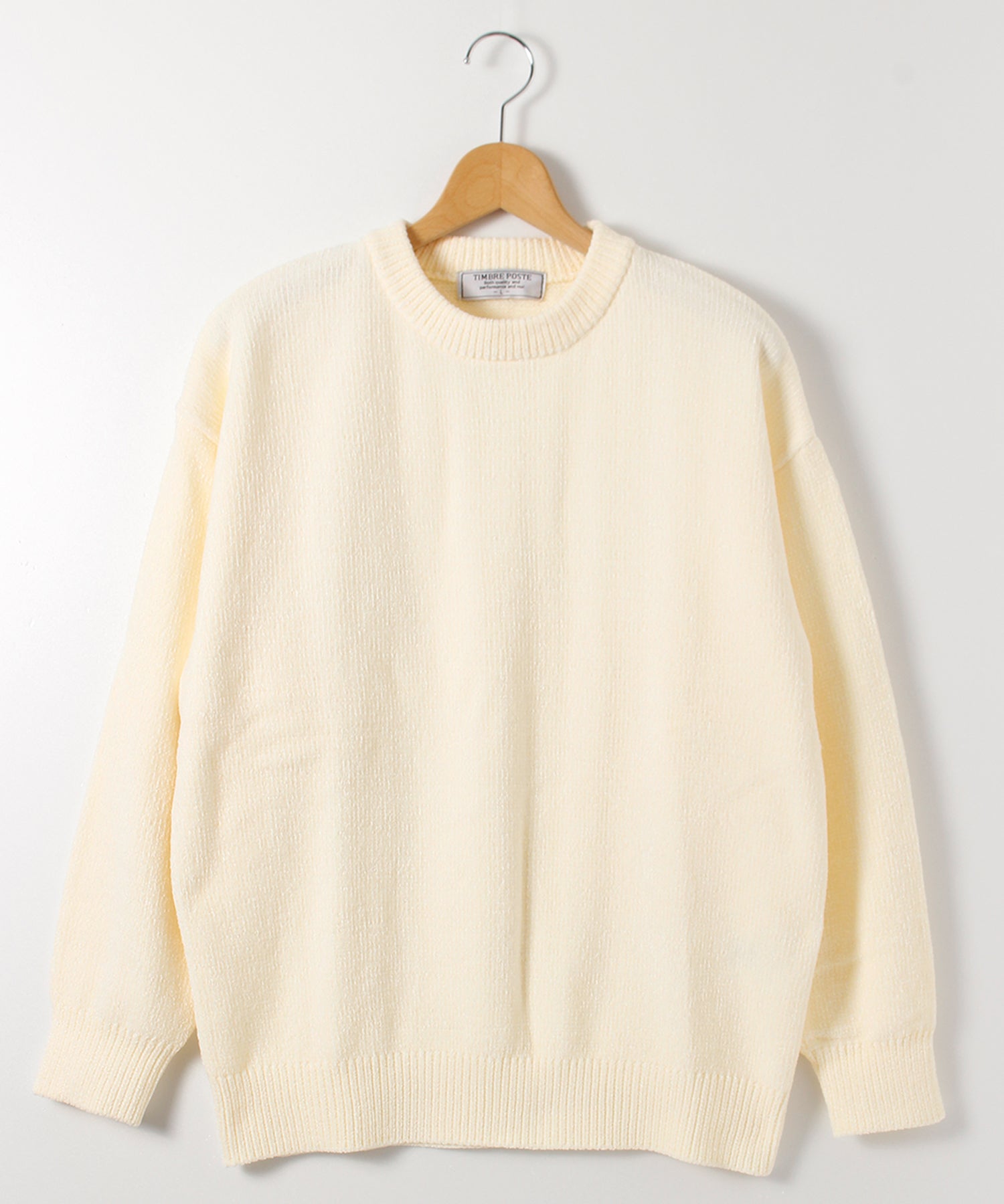 オールウェイグッドタイムニューベーシックストア ALWAYS GOOD TIME NEW BASIC STORE 【TIMBRE POSTE】ソフトモールクルーネックセーター,アイボリー