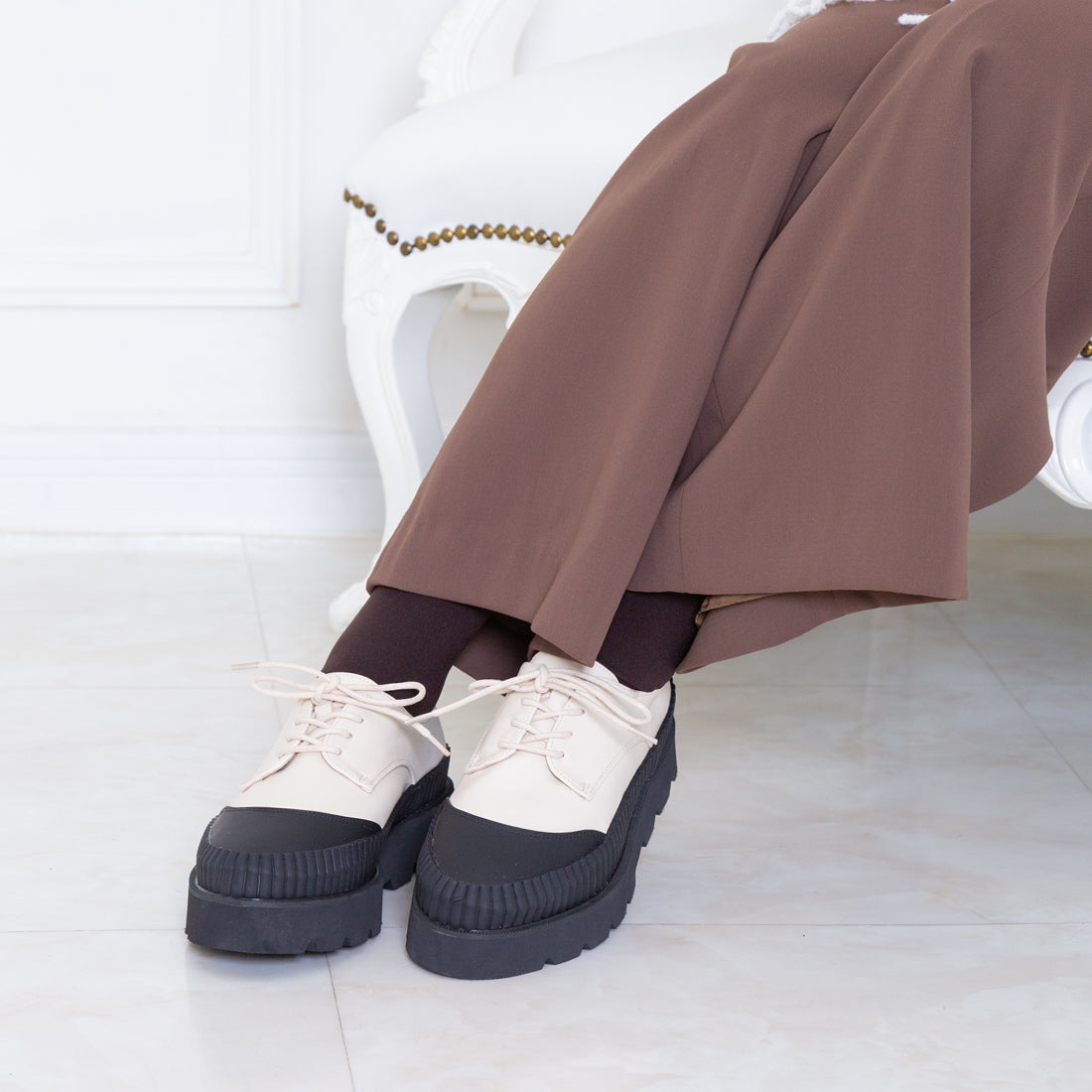 ヌーベル ヴォーグ リラックス Noubel Voug Relax 【サイズ展開：S-3L】 厚底 ストレッチ レースアップ シューズ m213