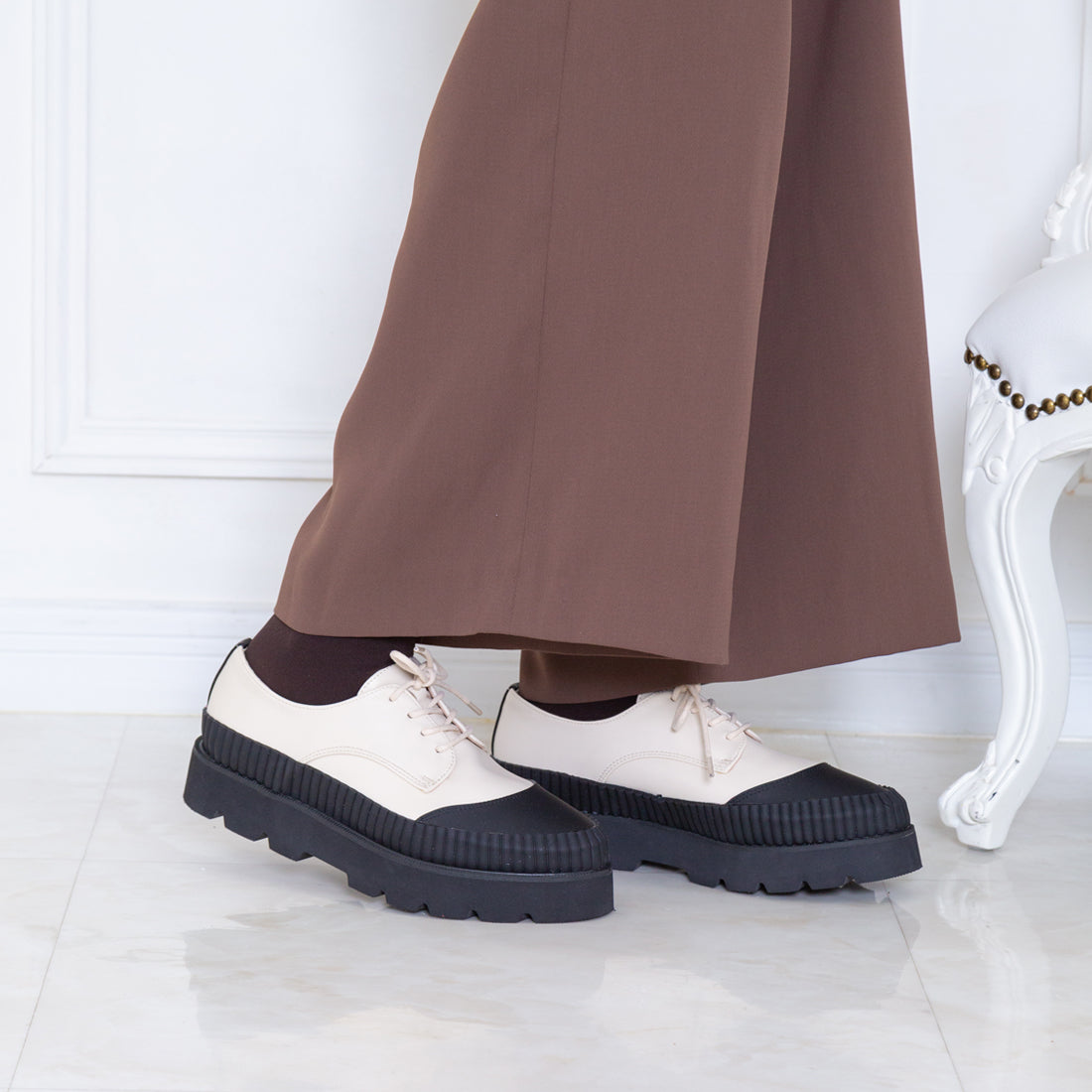ヌーベル ヴォーグ リラックス Noubel Voug Relax 【サイズ展開：S-3L】 厚底 ストレッチ レースアップ シューズ m213