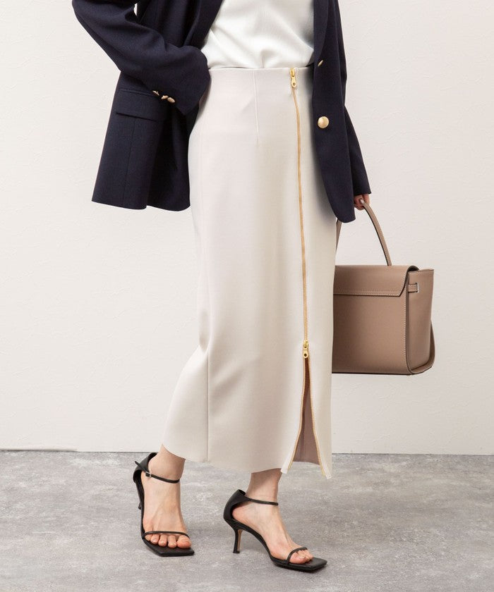 ノーリーズソフィー NOLLEY'S sophi ボンディングジョーゼット両前ロングSK （グレーベージュ） グレーベージュ