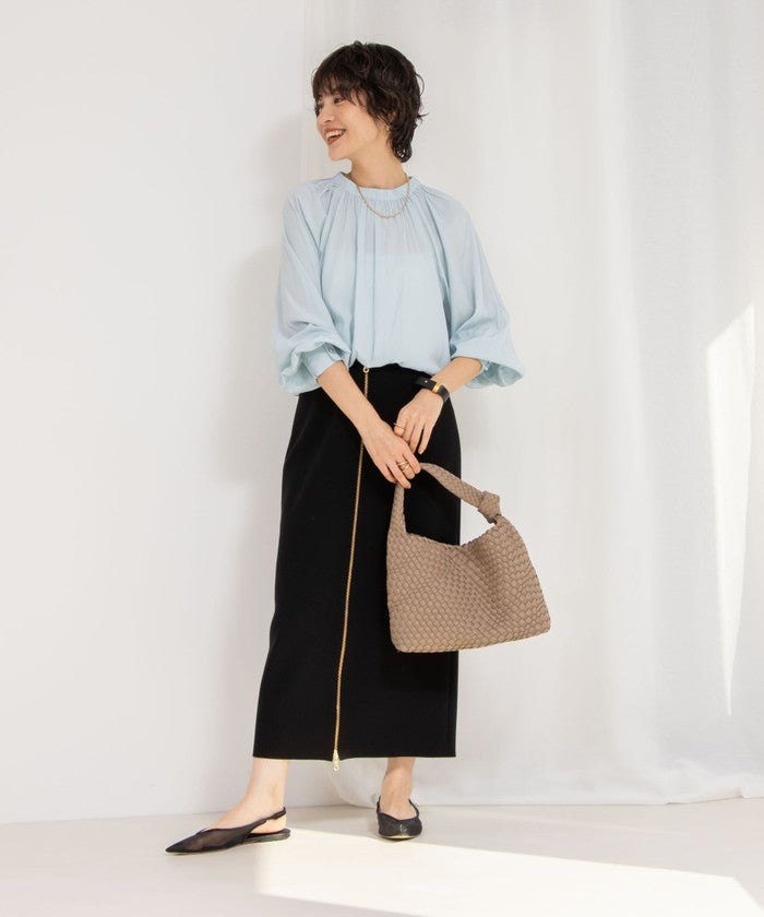 ノーリーズソフィー NOLLEY'S sophi ボンディングジョーゼット両前ロングSK （グレーベージュ） グレーベージュ