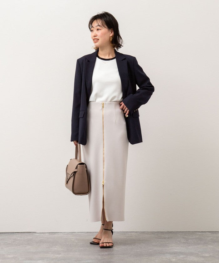 ノーリーズソフィー NOLLEY'S sophi ボンディングジョーゼット両前ロングSK （グレーベージュ） グレーベージュ