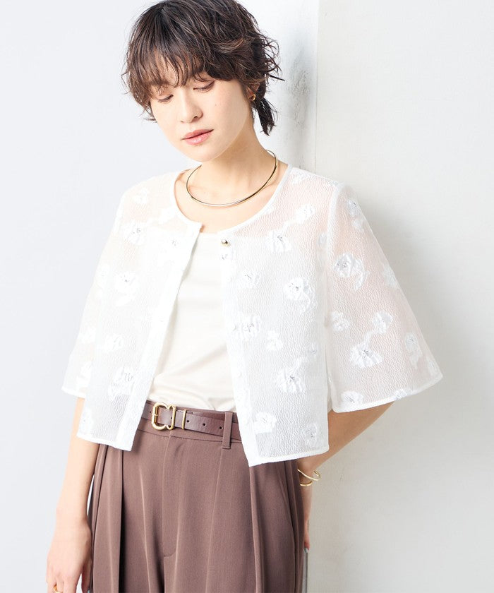 ノーリーズソフィー NOLLEY'S sophi ラメフラワージャガードBL （ブラック・グレー系1） ブラック・グレー系1