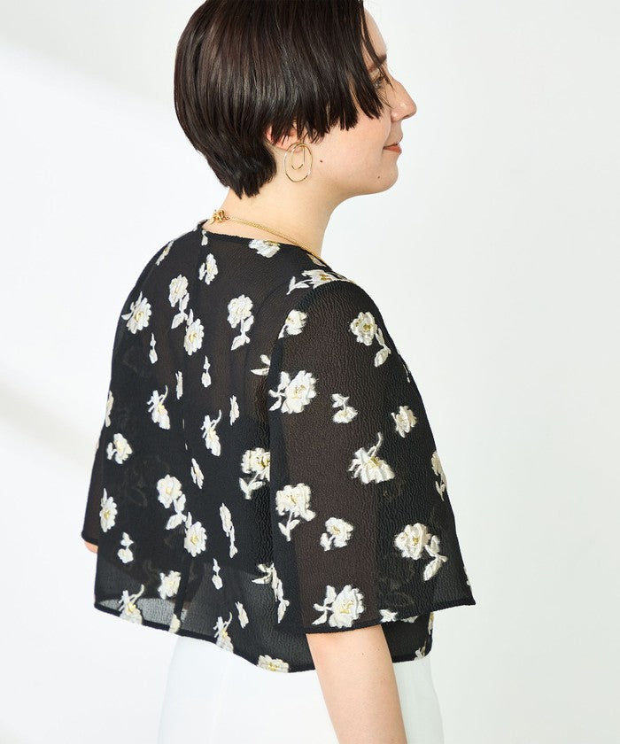 ノーリーズソフィー NOLLEY'S sophi ラメフラワージャガードBL （ブラック・グレー系1） ブラック・グレー系1