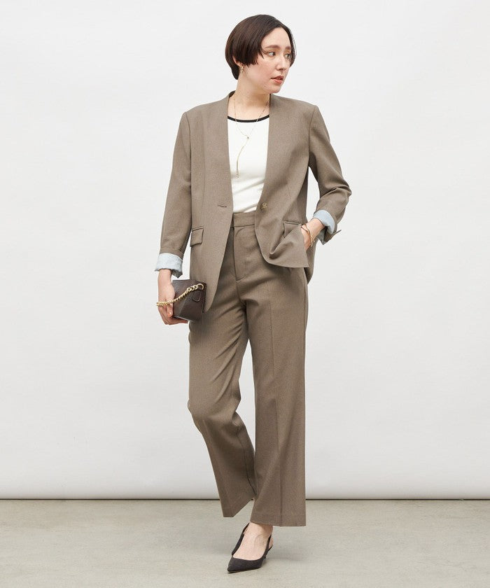 ノーリーズソフィー NOLLEY'S sophi ソフトシャンブレーノーカラーJK （カーキ） カーキ