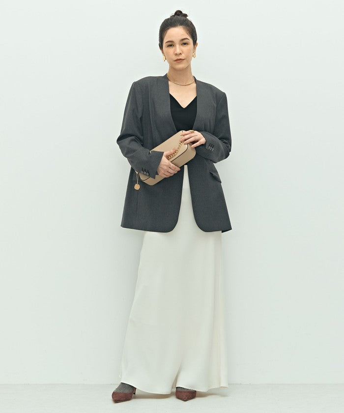 ノーリーズソフィー NOLLEY'S sophi ソフトシャンブレーノーカラーJK （カーキ） カーキ