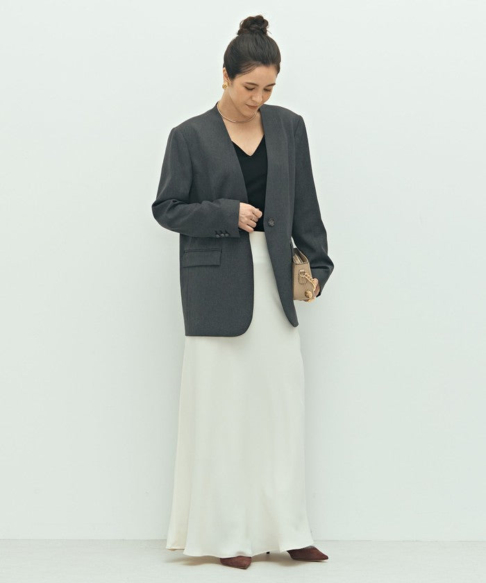 ノーリーズソフィー NOLLEY'S sophi ソフトシャンブレーノーカラーJK （カーキ） カーキ