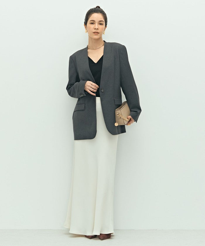 ノーリーズソフィー NOLLEY'S sophi ソフトシャンブレーノーカラーJK （カーキ） カーキ