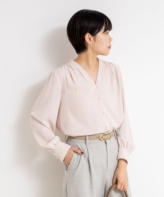 ノーリーズソフィー NOLLEY'S sophi ジョーゼットVネックBL （ホワイト系2） ホワイト系2